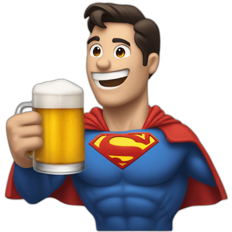 Superman qui boit une bière emoji