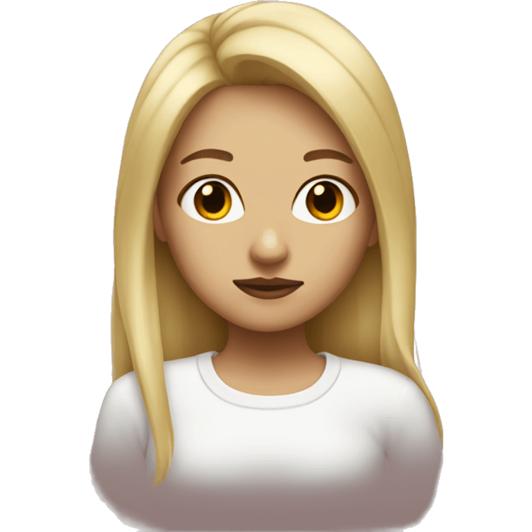 blonde girl with a snotty nose emoji