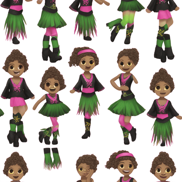 Merry Christmas Irish dancer with pink green and black emoji