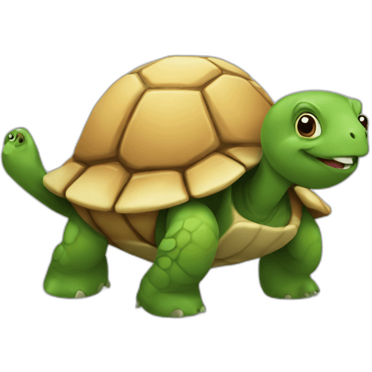 turtle carrying a big garlic on its back emoji