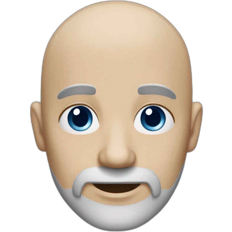 Bald slightly older guy with blue eyes and dark grey beard and small eyebrows emoji