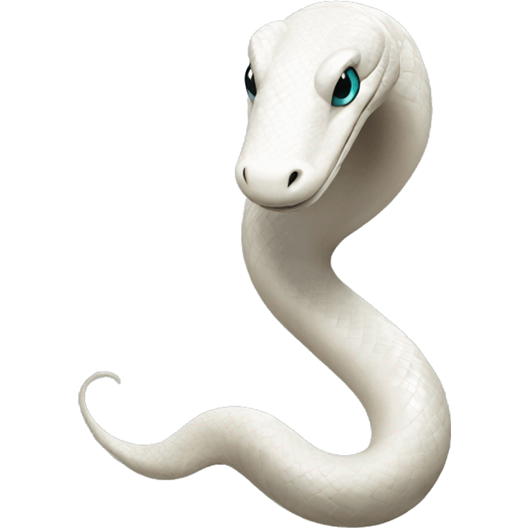 Stylish white snake emoji