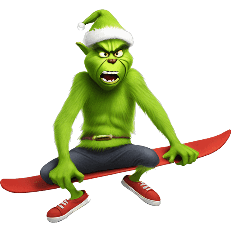 Grinch surfing emoji