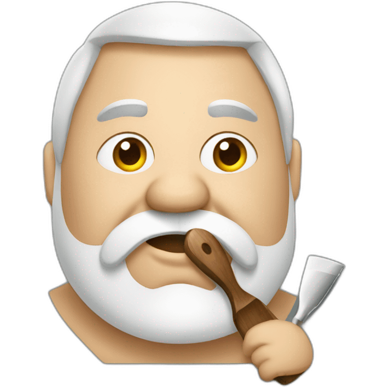 big fat man portuguese with trowel emoji