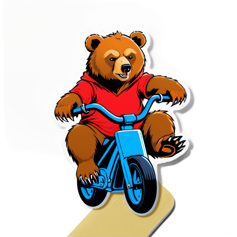 Bear on a bike with claws out emoji