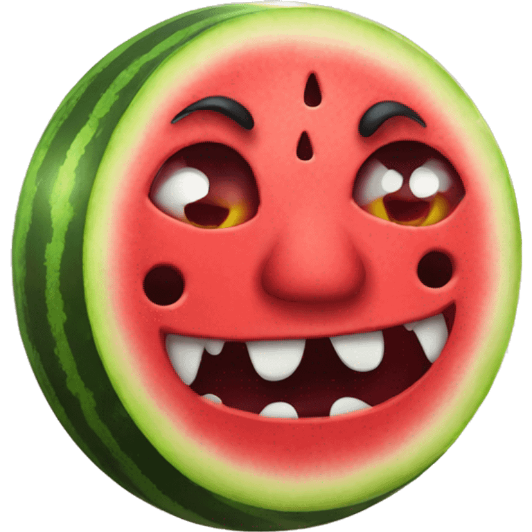 evil watermelon emoji