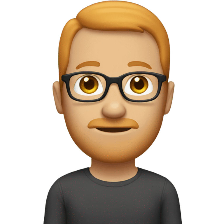 white man, balding ginger hair, ginger sideburns, glasses emoji