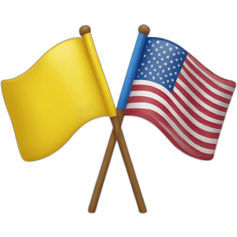 Ukrainian and USA flags emoji