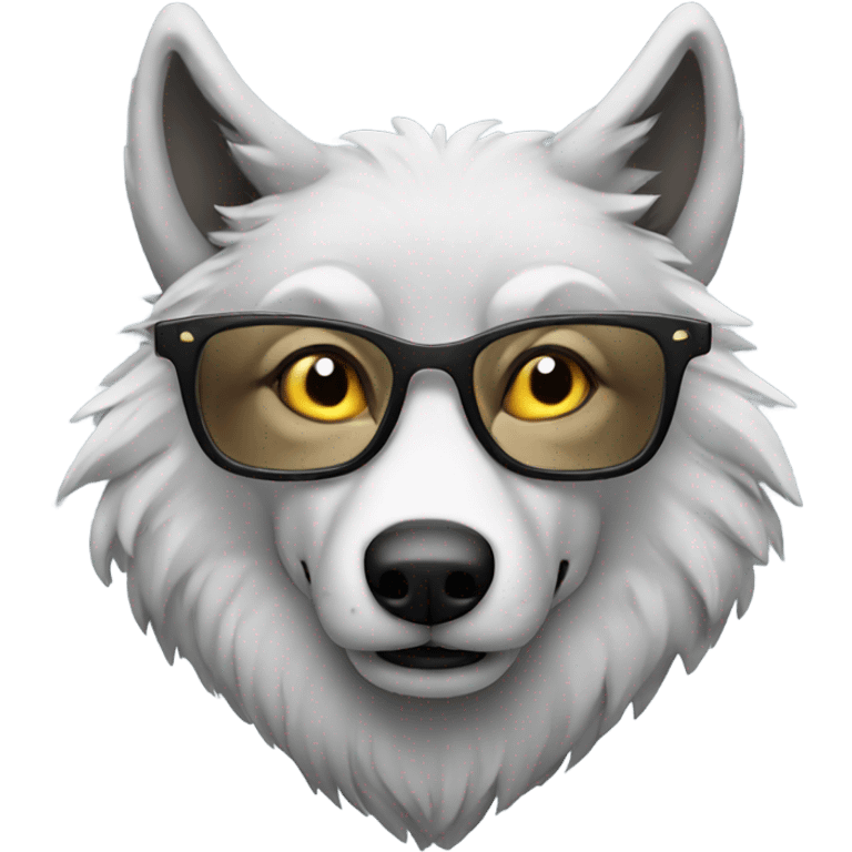 wolf with glasses emoji