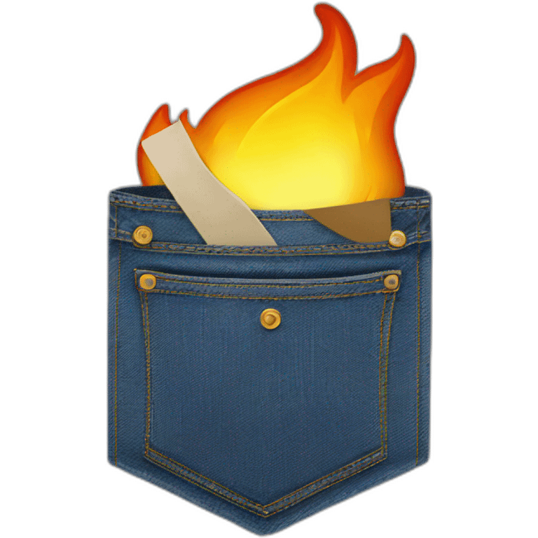 denim pocket on fire emoji