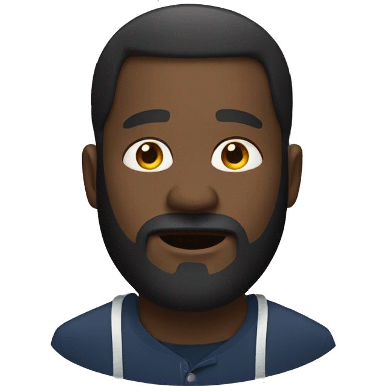 Big black man with neck beard rolling down a hill emoji