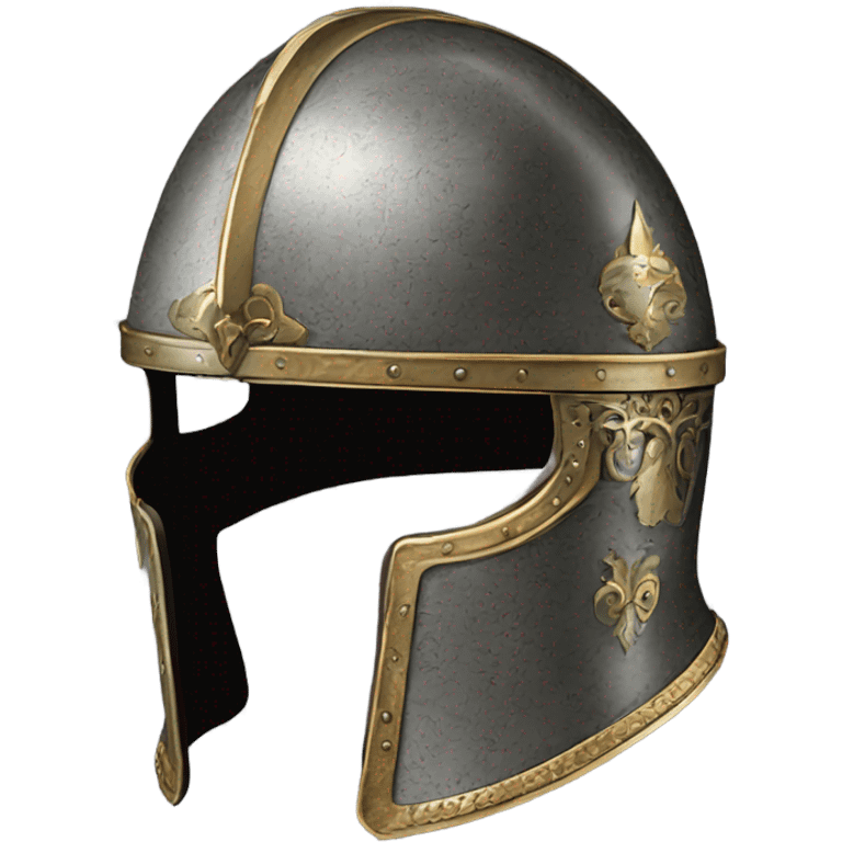 ornate french full-face armet helmet intricate inlays emoji