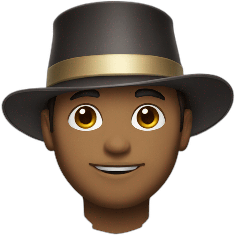 magician with side bangs, short and brown hair with magician hat emoji