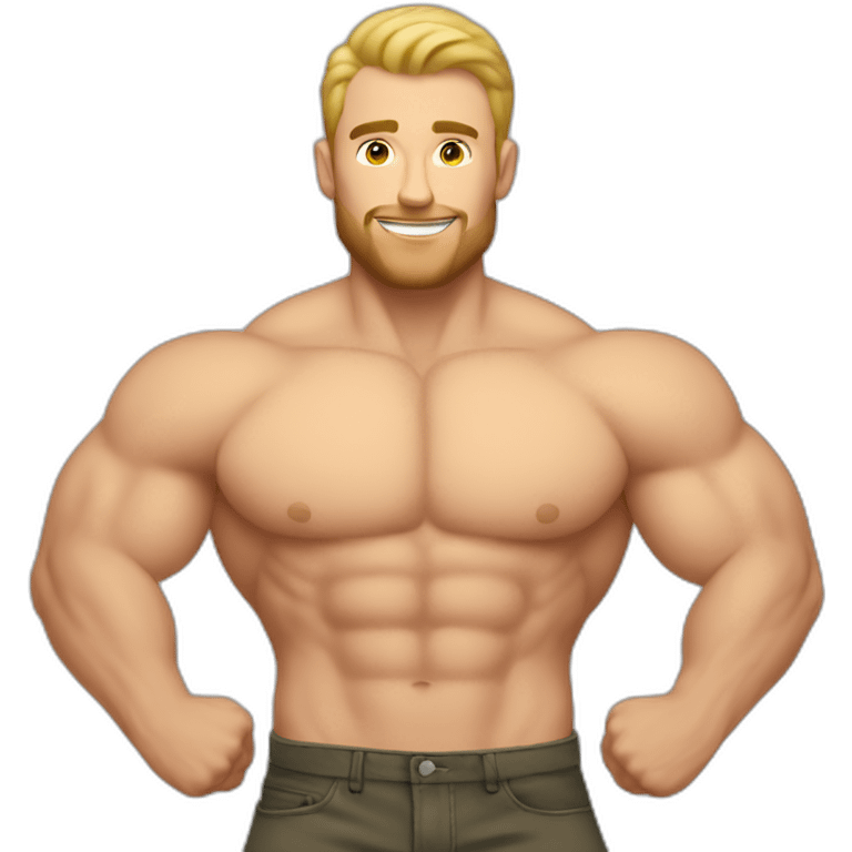 Caucasian Muscularmale large round butt emoji