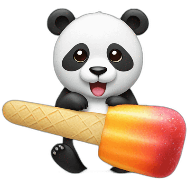 panda eating popsicle emoji