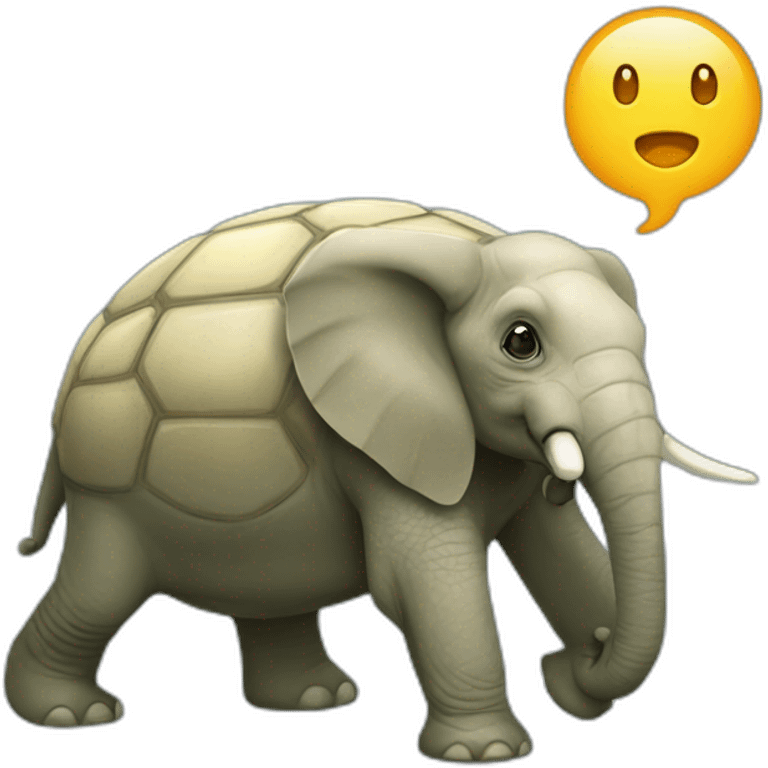 Un éléphant sur une tortue emoji