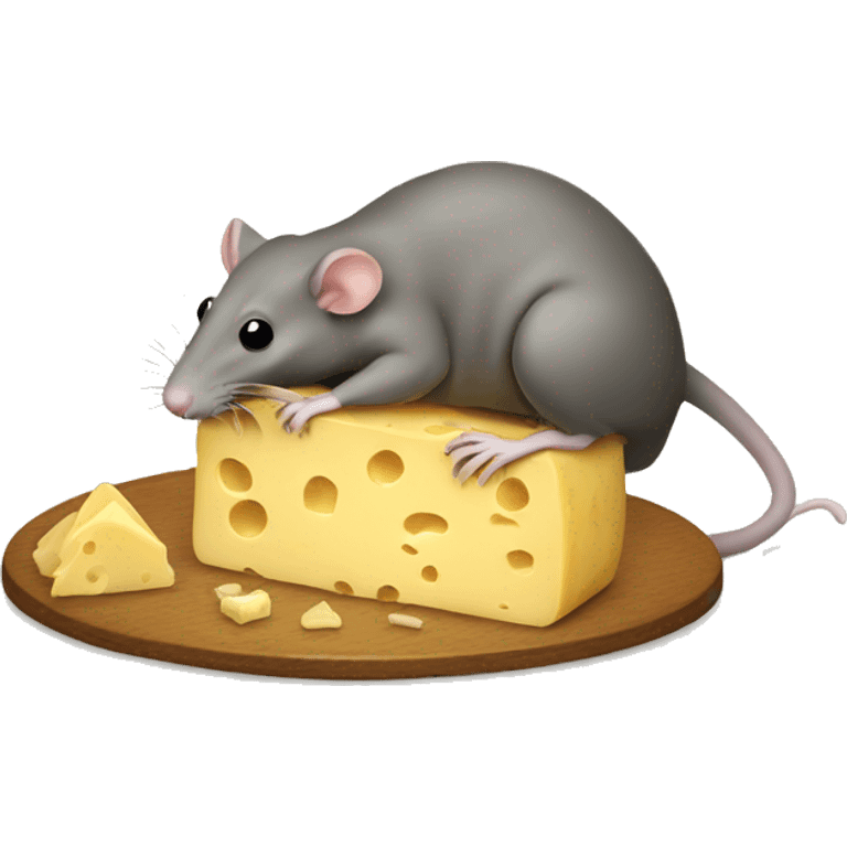 Sick rat eating cheese emoji