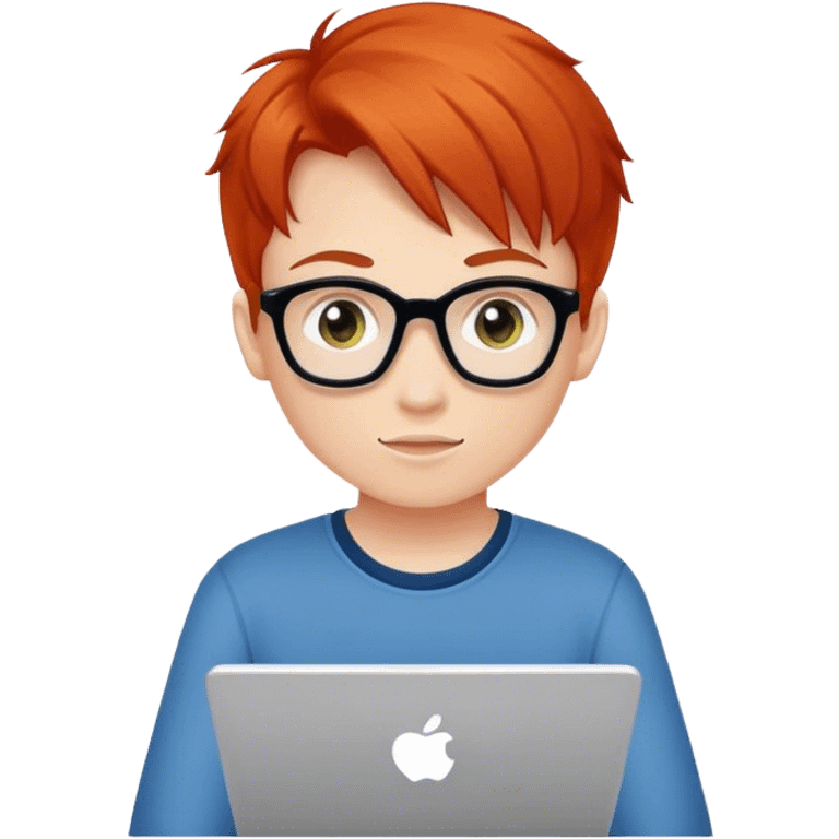 Generate a redhead programmer boy, he really likes HTML emoji