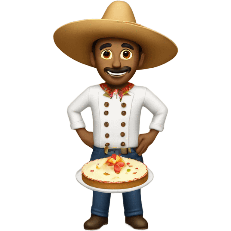 A man in a sombrero baking a cake  emoji