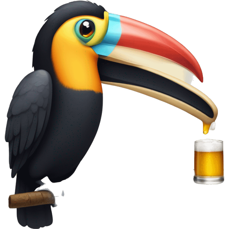 toucan avec une bière emoji