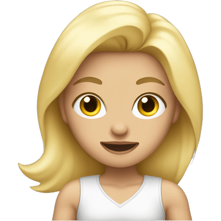 Blonde girl with mascara running down face  emoji