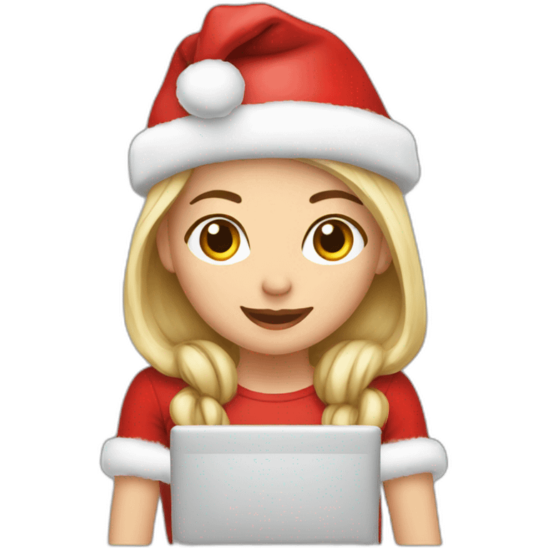 Christmas girl in laptop emoji