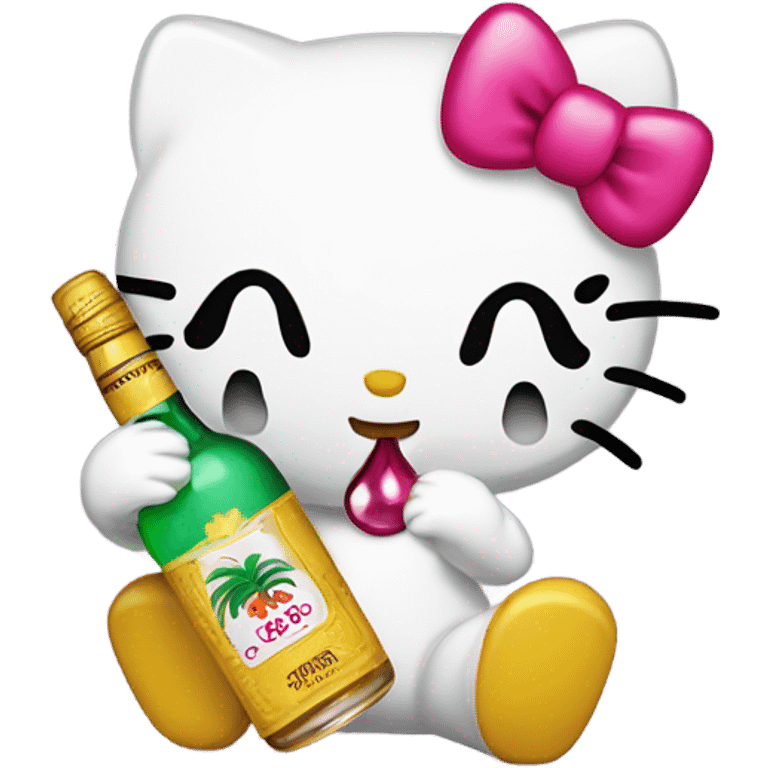 Hello kitty sobbing tears with tequila hello kitty emoji