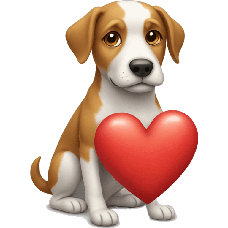 Dog with heart  emoji