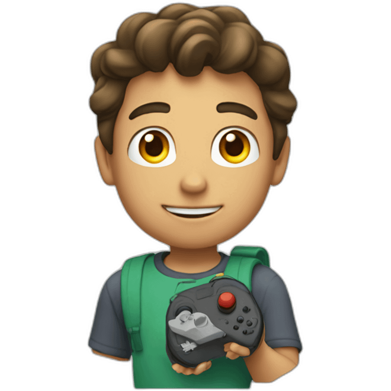 boy with nintendo emoji