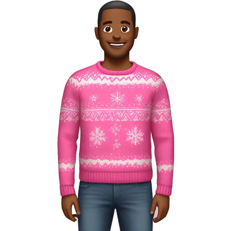 Pink Christmas sweater emoji