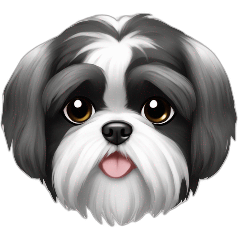 shih tzu Preto e branco emoji