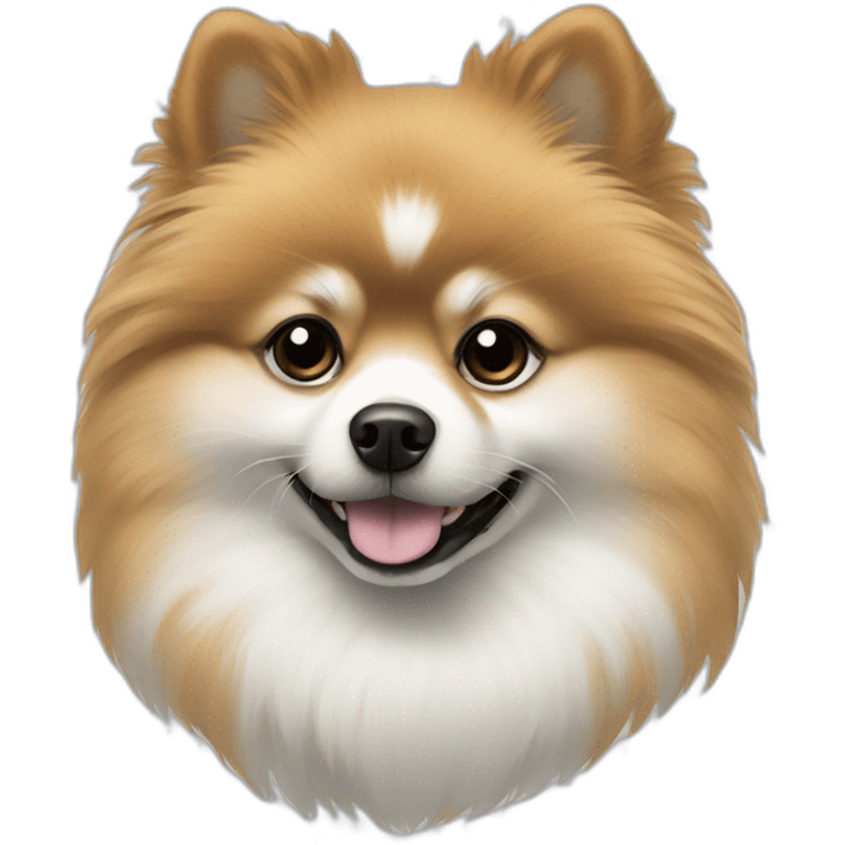 Black with white spots working pomeranian emoji