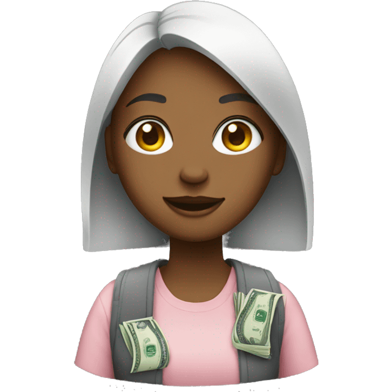 Girl with money emoji