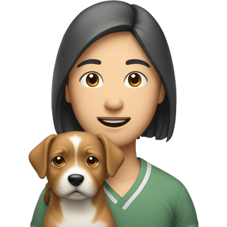 Asian with dog emoji