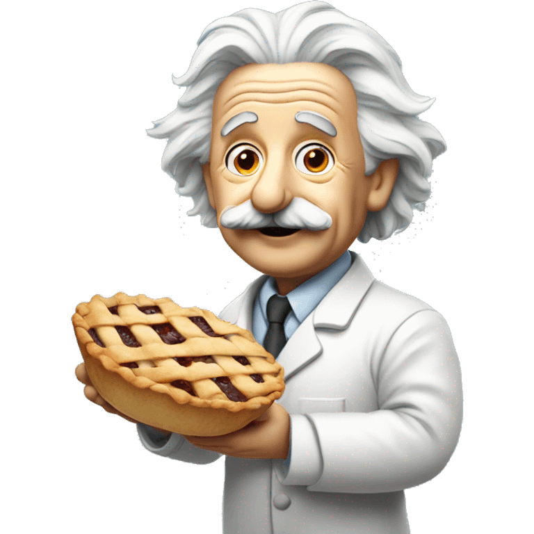 albert einstein holding pie emoji