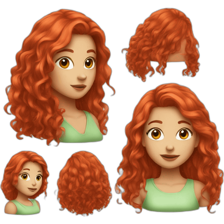 pretty red hair girl emoji