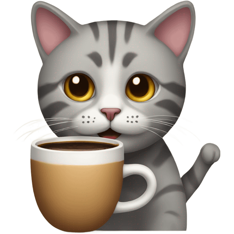 Cat with a coffee  emoji