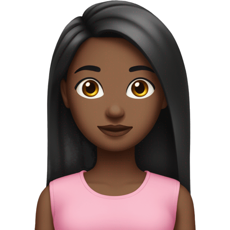 black-girl-with-long-straight-black-hair-wearing-pink-crop-top emoji