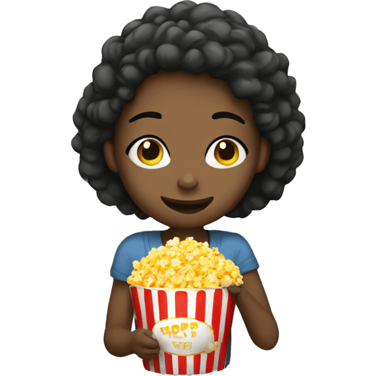 Girl eating popcorn  emoji