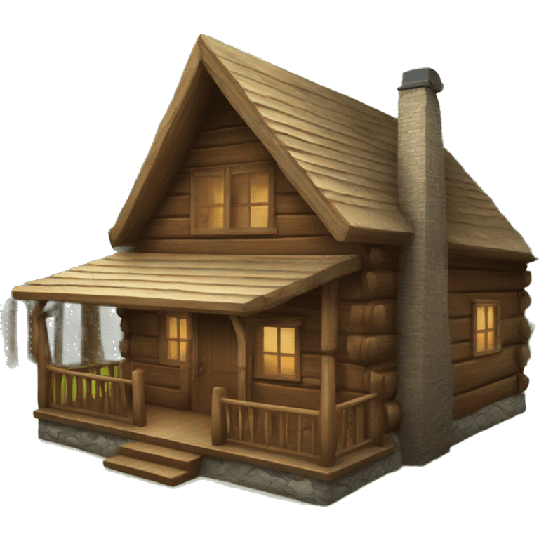 pretty wood cabin emoji