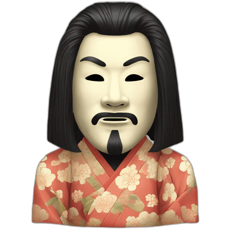 noh-mask-longhair-japanese-kimono-massive-man emoji