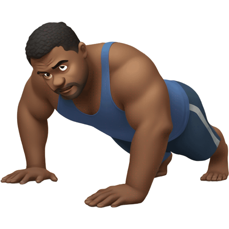 fat white guy doing push ups emoji