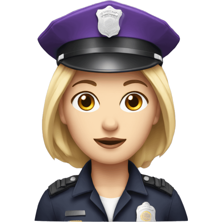  white woman in purple police hat emoji