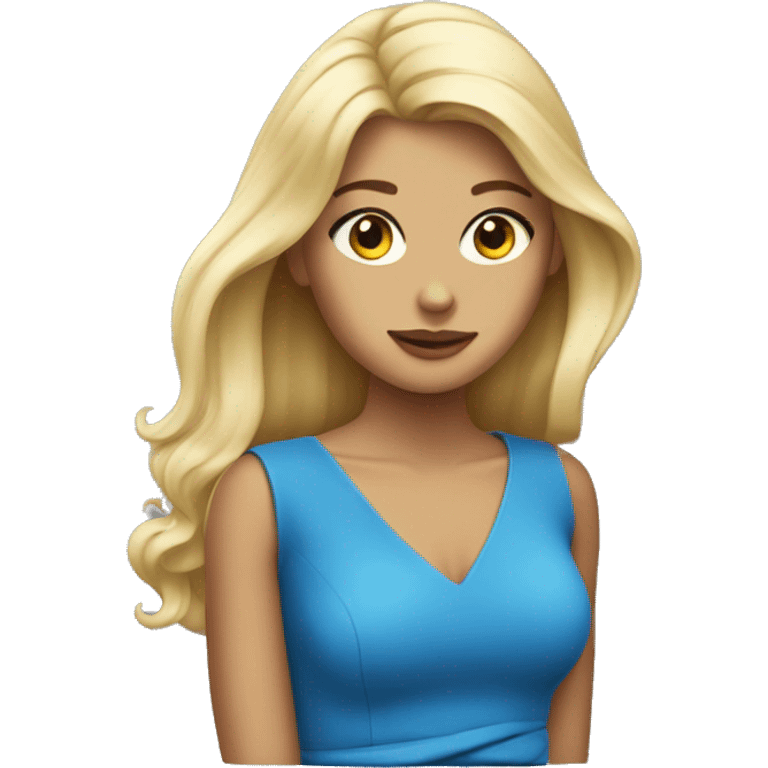 Blondie girl with blue dress emoji