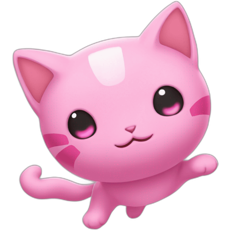 pink mew pokemon levitating emoji