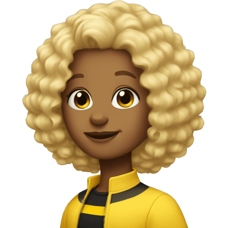 bumblebee with blond fluffy curly haircut emoji