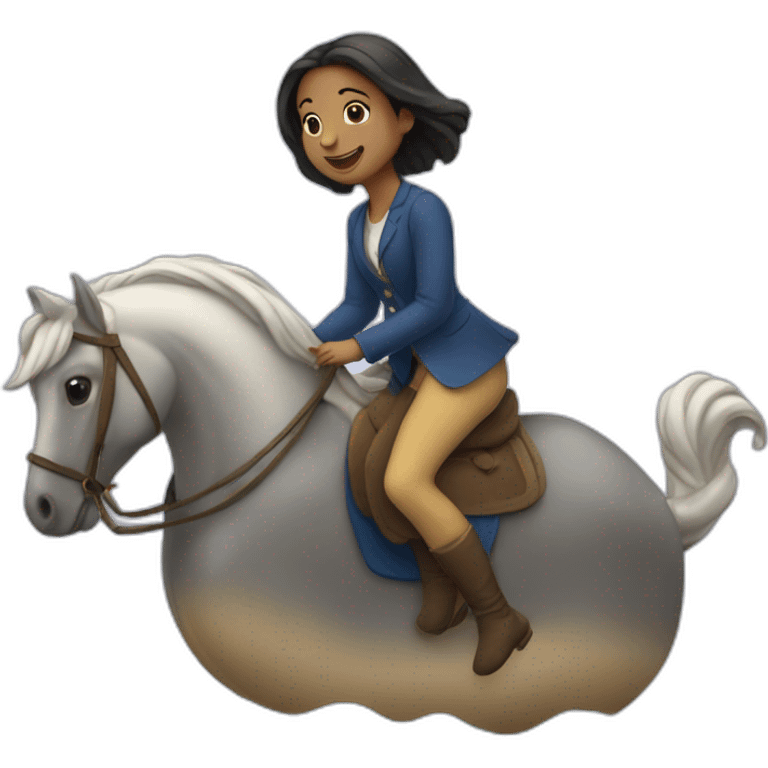 Une femme sur un dauphin emoji