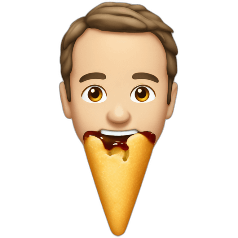 Macron qui mange une glace emoji