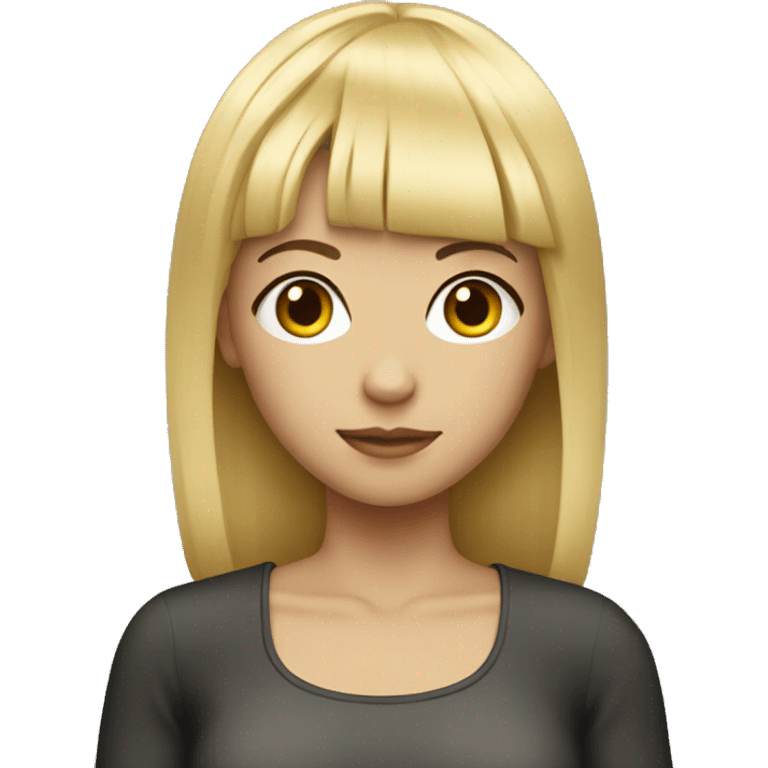 blond digital girl with bangs emoji