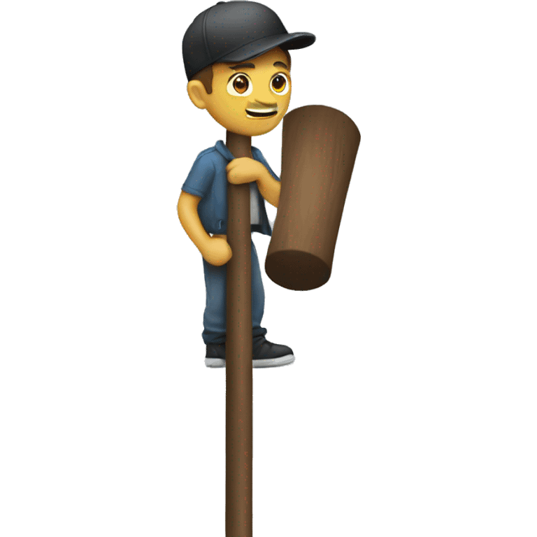 guy holding pole  emoji